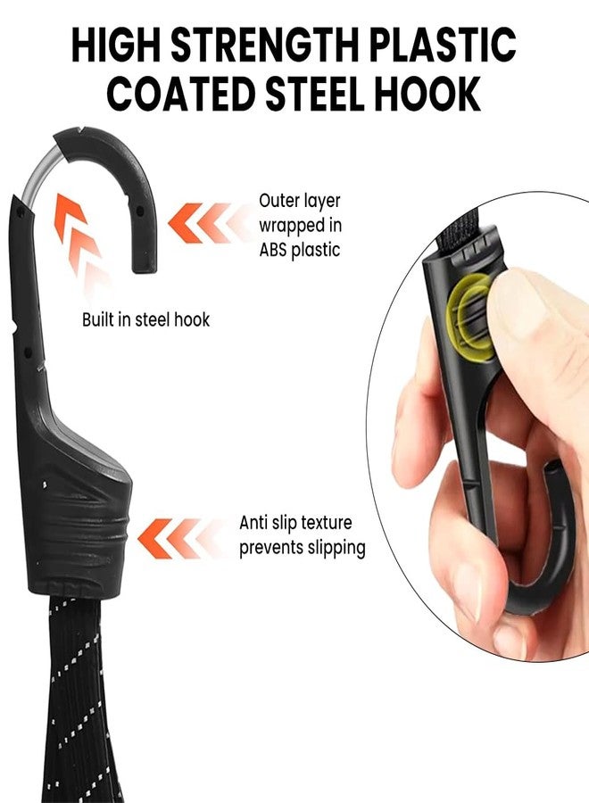 STHIRA® 2 Piece Heavy Duty Bungee Cord with Hook Motorcycle Frame Luggage Strap 90cm Bicycle Elastic - Image 4